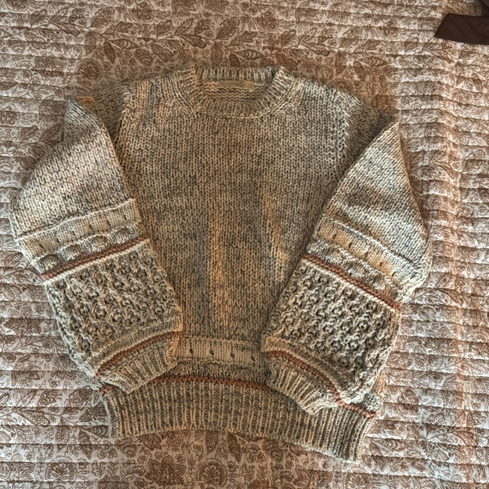 Sézane open knit sweater. Size small. Off white with grey flecks of colour.
